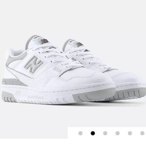 New Balance 550 White with raincloud and white